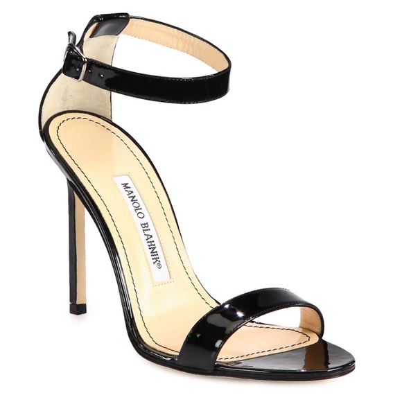 Manolo Blank Chaos Sandal in Black Patent - Picture 1 of 6